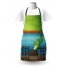 Cartoon Style River Scene Apron