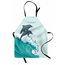 Sea Waves Sketch Art Apron