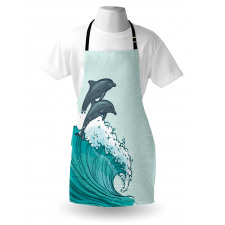 Sea Waves Sketch Art Apron