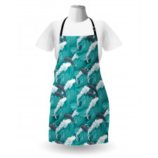 Surfing Doodle Dolphins Apron