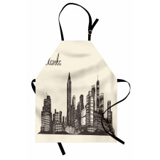 Grunge City Skyline Vintage Apron