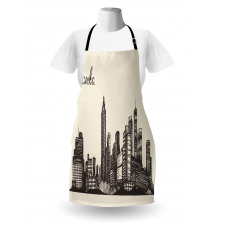 Grunge City Skyline Vintage Apron