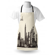 Grunge City Skyline Vintage Apron