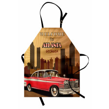 Retro Car and City Skyline Apron