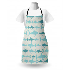 Swimming Sharks in Sea Apron