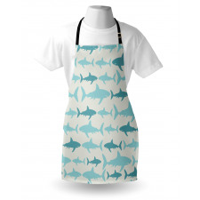 Swimming Sharks in Sea Apron