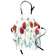 Watercolor Poppies Apron