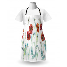 Watercolor Poppies Apron