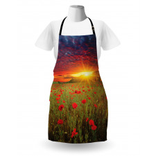 Meadow Poppies Sky Apron