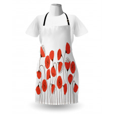 Summer Poppy Flowers Apron