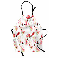 Poppy Flowers Branches Apron