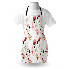 Poppy Flowers Branches Apron