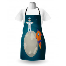 Happy Astronaut on Moon Apron