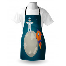 Happy Astronaut on Moon Apron