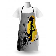 Witch Flies on Full Moon Apron
