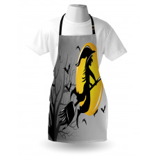 Witch Flies on Full Moon Apron