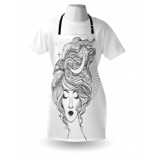 Modern Woman Starry Hair Apron