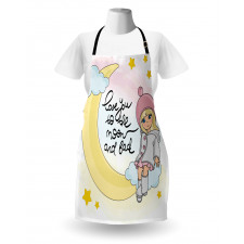 Romantic Moon Words and Girl Apron