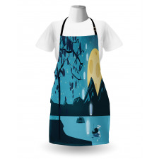 Night Landscape Moon Apron