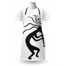 Monochrome Tribal Figure Apron