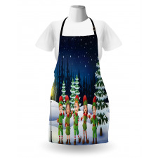 Snowing Forest and Children Apron