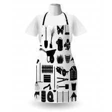 Monochrome Garden Items Apron