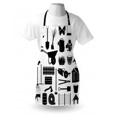 Monochrome Garden Items Apron