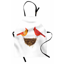 Red Cardinals Couple Nest Apron