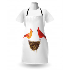 Red Cardinals Couple Nest Apron