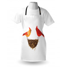 Red Cardinals Couple Nest Apron