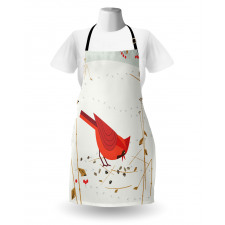 Red Cardinal in Autumn Apron