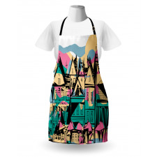 Hand Drawn Streets Houses Apron