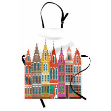 European Colorful Houses Apron