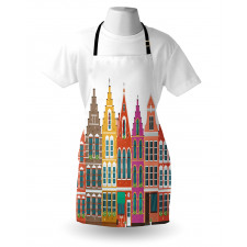 European Colorful Houses Apron