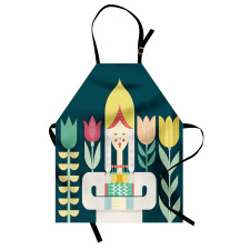 Dutch Girl and Flowers Apron