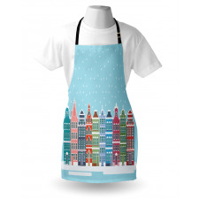 Snowy Town in Holland Apron