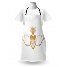 Winged Heart with Crown Apron