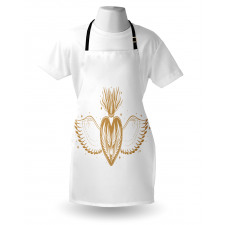 Winged Heart with Crown Apron