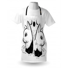 Cats with Moon Clouds Stars Apron