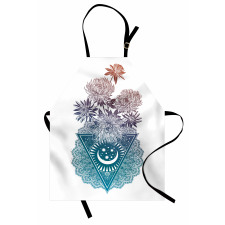 Flowers Moon and Lace Motif Apron