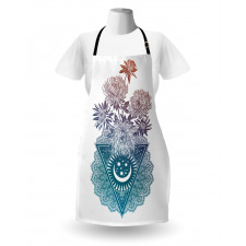 Flowers Moon and Lace Motif Apron