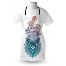 Flowers Moon and Lace Motif Apron