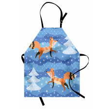 Winter Snowing Tree and Animal Apron