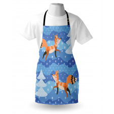 Winter Snowing Tree and Animal Apron