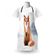 Fine Art Winter Animal Painting Apron