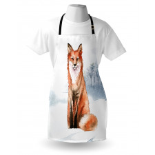 Fine Art Winter Animal Painting Apron