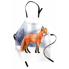 Side View Painting Snow Animal Apron