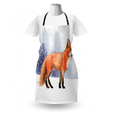 Side View Painting Snow Animal Apron