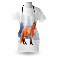 Side View Painting Snow Animal Apron