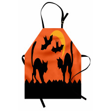 Crescent Cats and Bats Apron